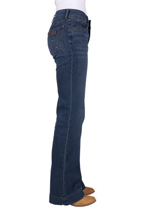 Womens Wrangler Mae Blair Trouser Jean - Mid Indigo (7452425355341)