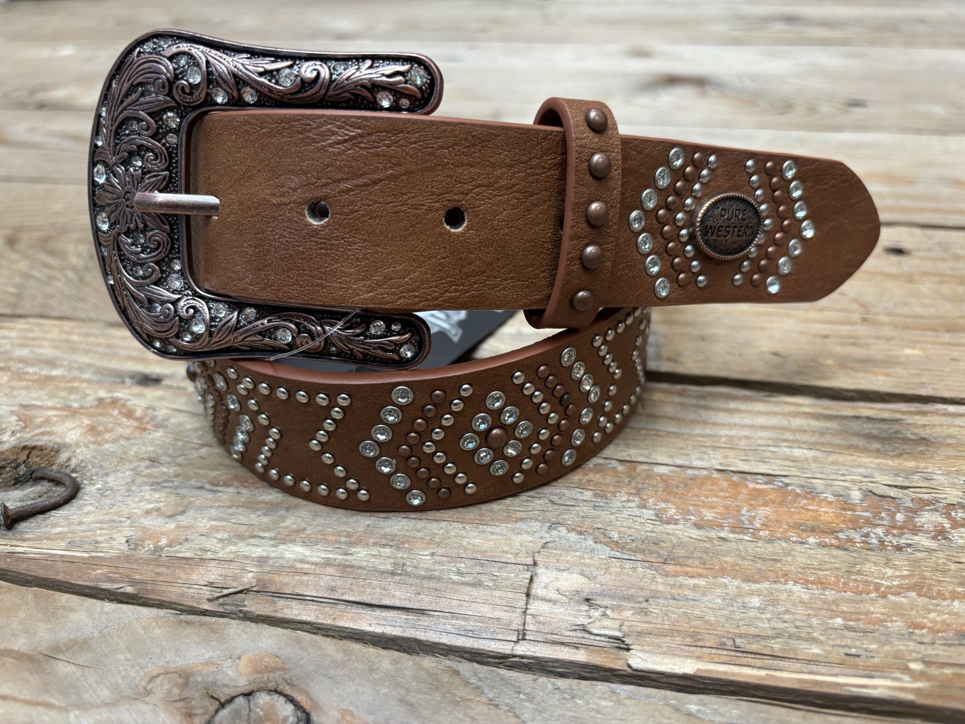 Womens Pure Western Yasmin Belt - Tan (7041897594957)