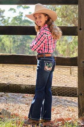 Girls Pure Western Zoe Boot Cut Jean - Midnight (7327747539021)