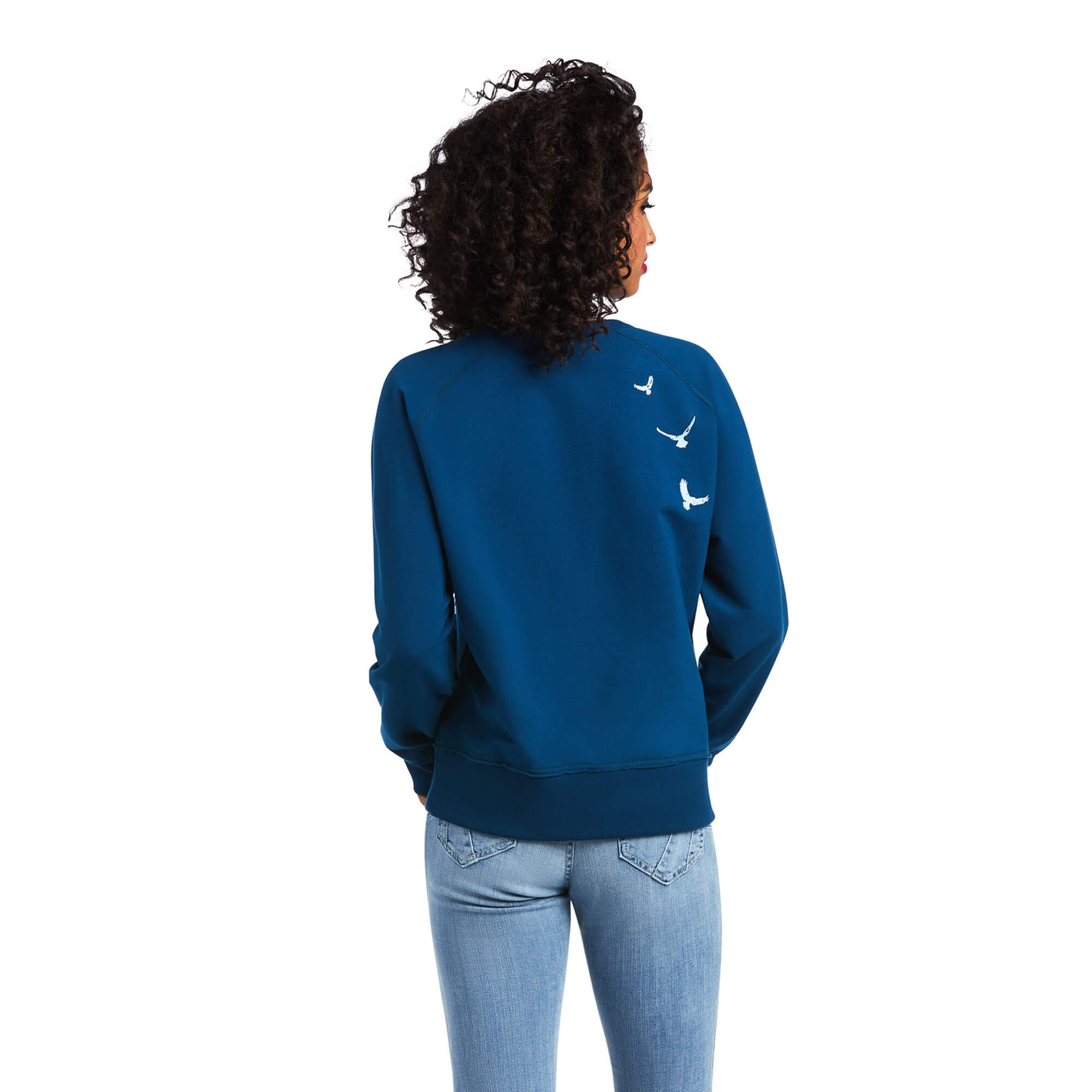 Womens Ariat Paradise Ranch Blue Nights Crew Sweater (6761800826957)