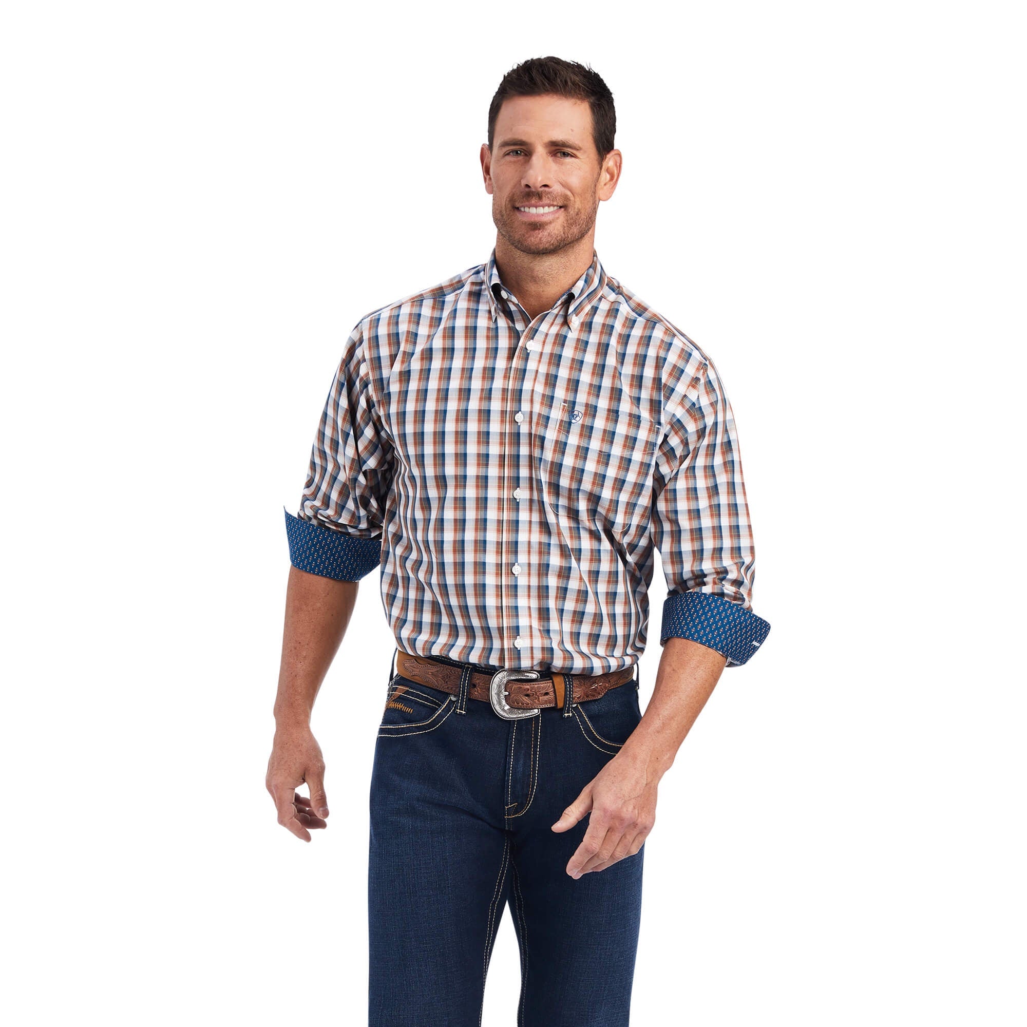 Mens Ariat Wrinkle Free Scout - Classic Long Sleeve Shirt (6857139880013)
