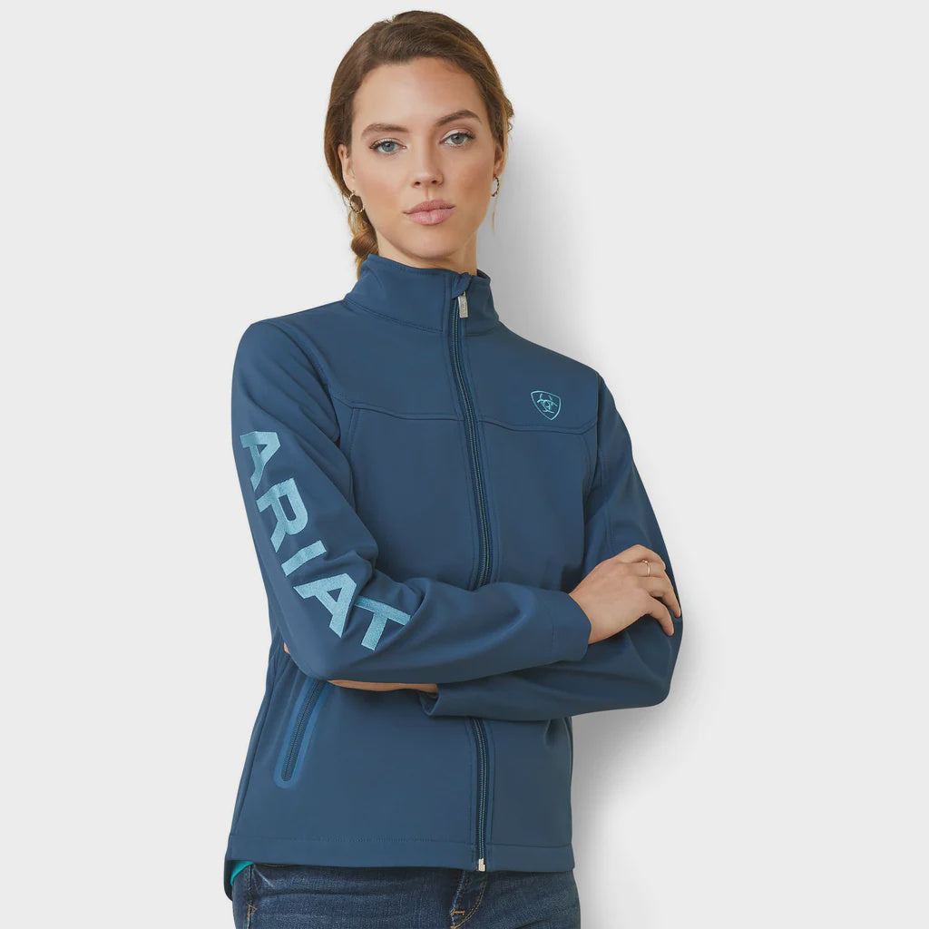 Womens Ariat New Team Softshell Jacket - Deep Petroleum (6887587446861)