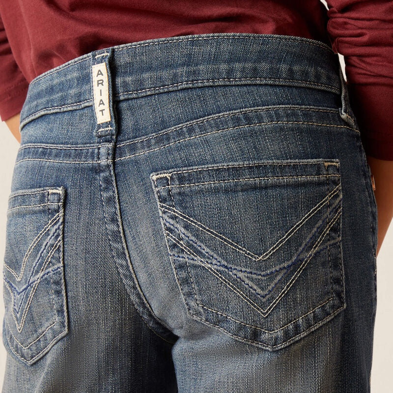Girls Ariat REAL Boot Cut Jean - Clover Chill Blue (7031142940749)