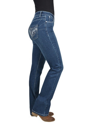 Womens Wrangler Windsong Q Baby Booty Up Denim Jean - Marine Blue (6782668963917)