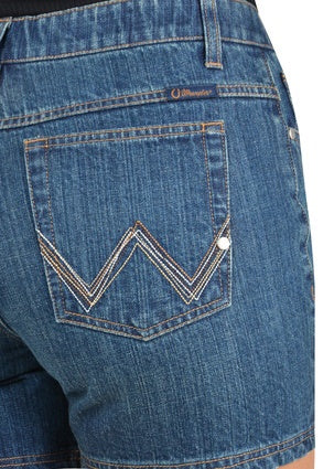 Womens Wrangler Ultimate Q Baby Booty Up Denim Shorts - Mid Town Blue (6782668996685)