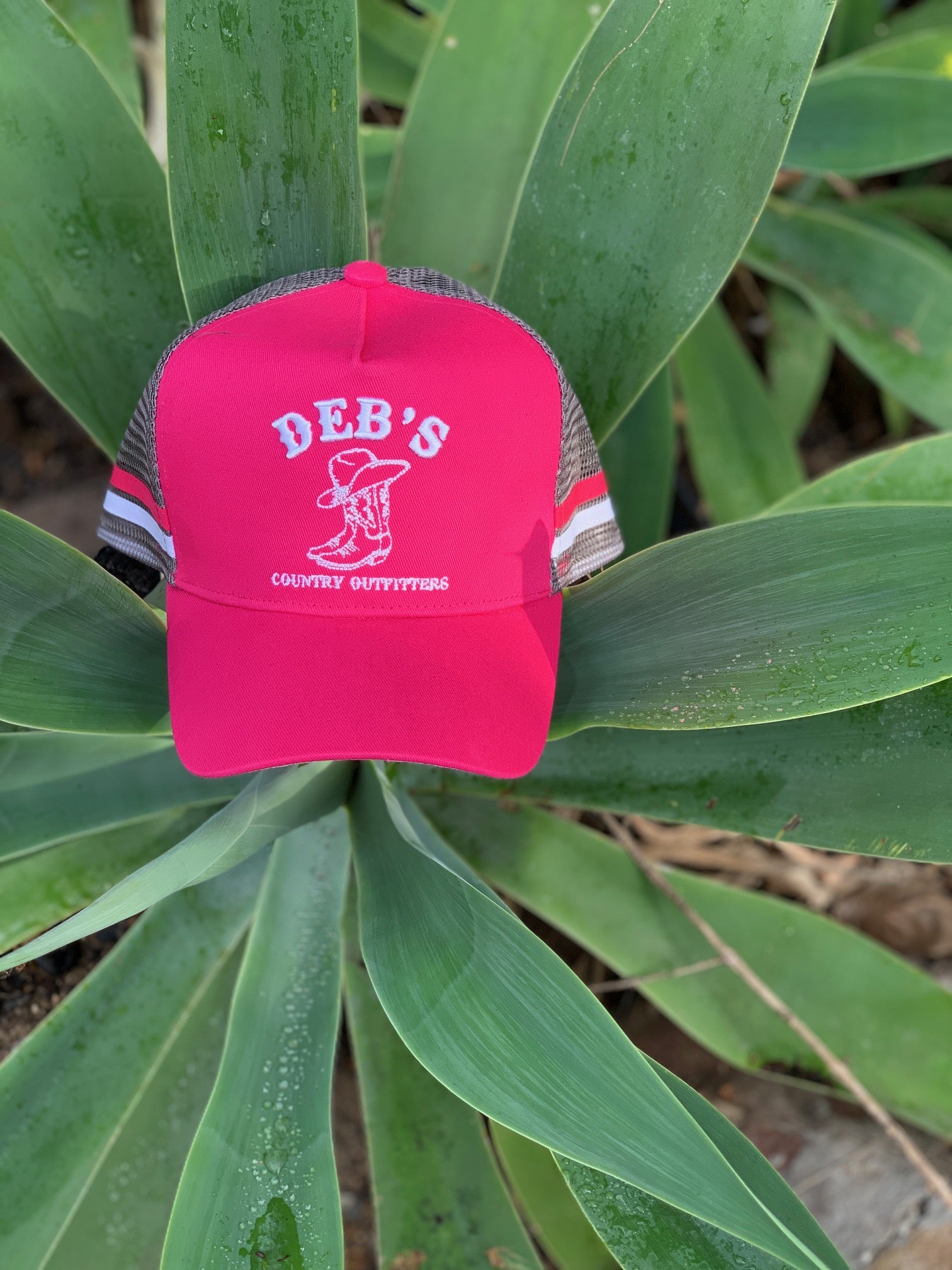 Debs Country Outfitters Pink Pony Tail Trucker (4675022618701)