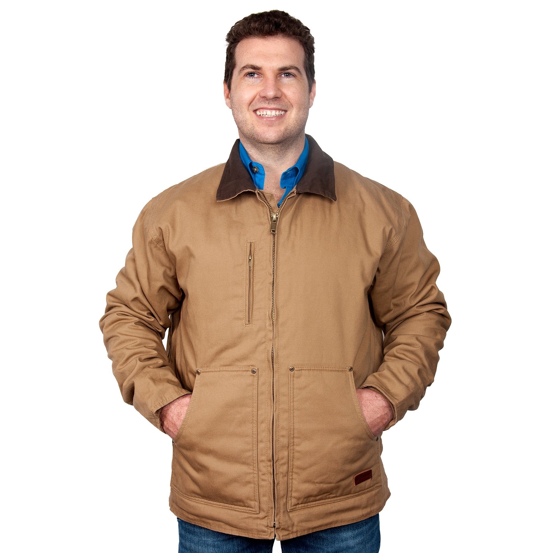 Mens Just Country Diamantina Jacket- Khaki (6611860160589)