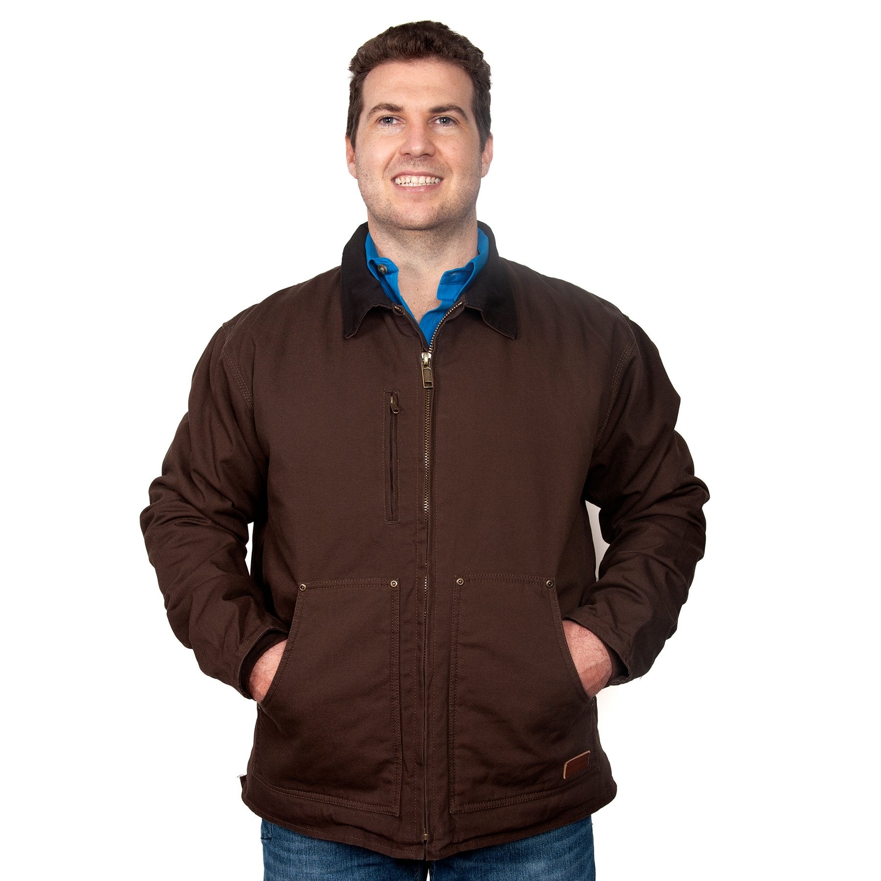 Mens Just Country Diamantina Jacket- Chocolate (6611859832909)