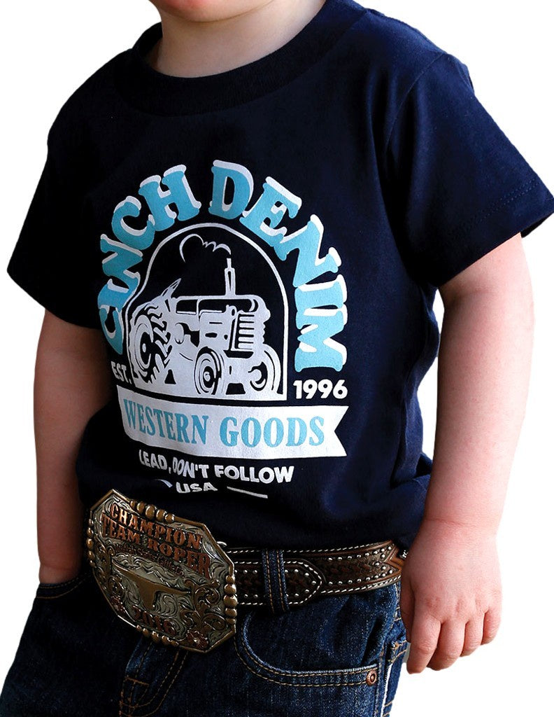 Toddler Boys Cinch Tractor Navy Tshirt Tee (6815069896781)