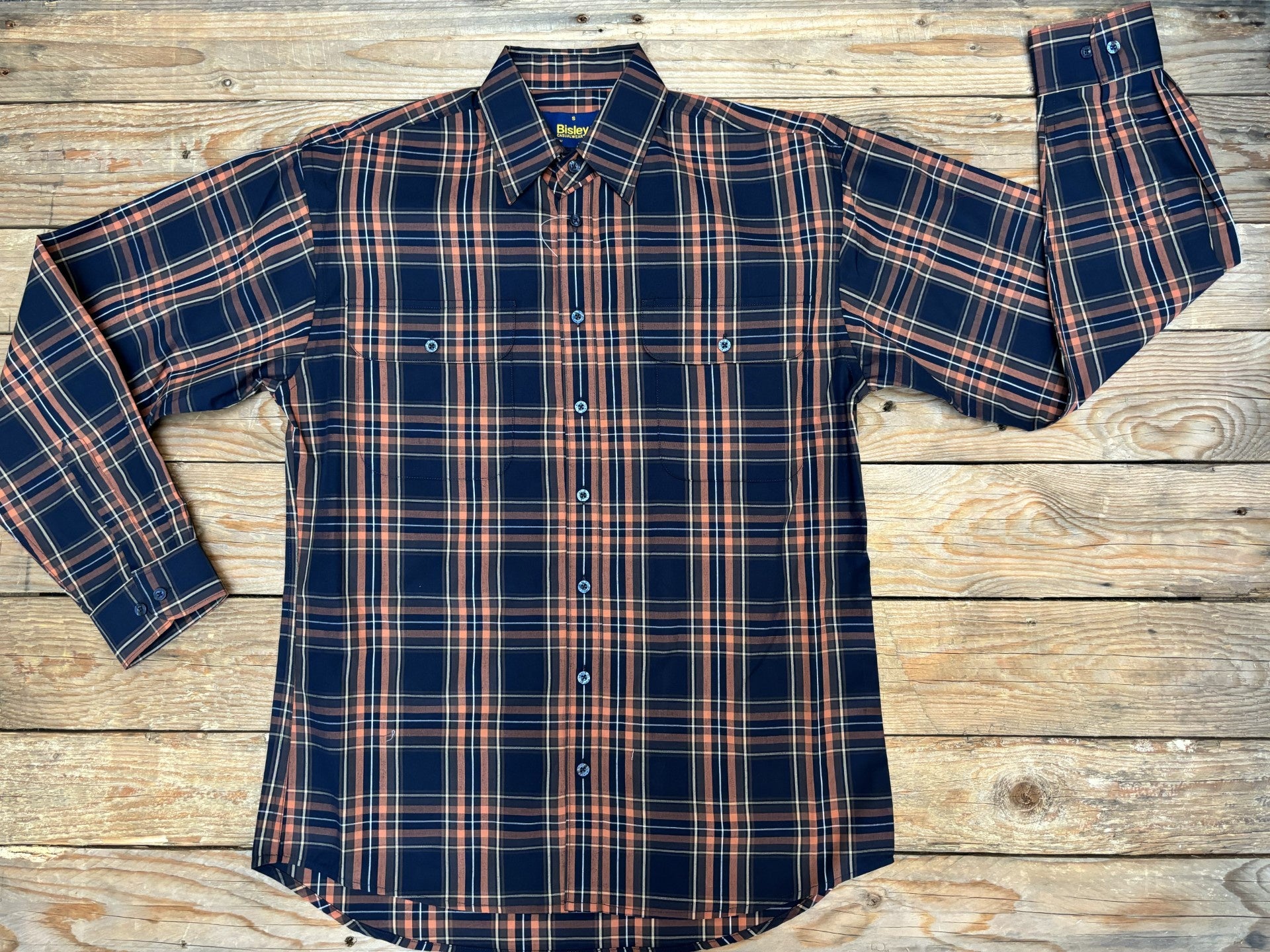 Mens Bisley Large Check LS Shirt - Brown (7012128751693)