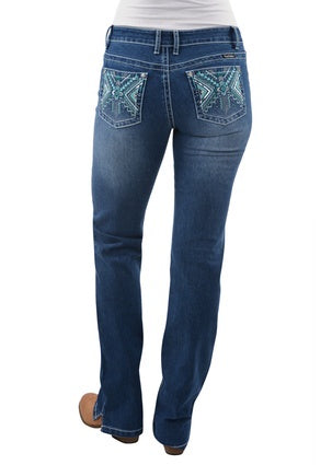 Womens Pure Western Camila Straight Leg Jean 34 Leg (6680885690445)