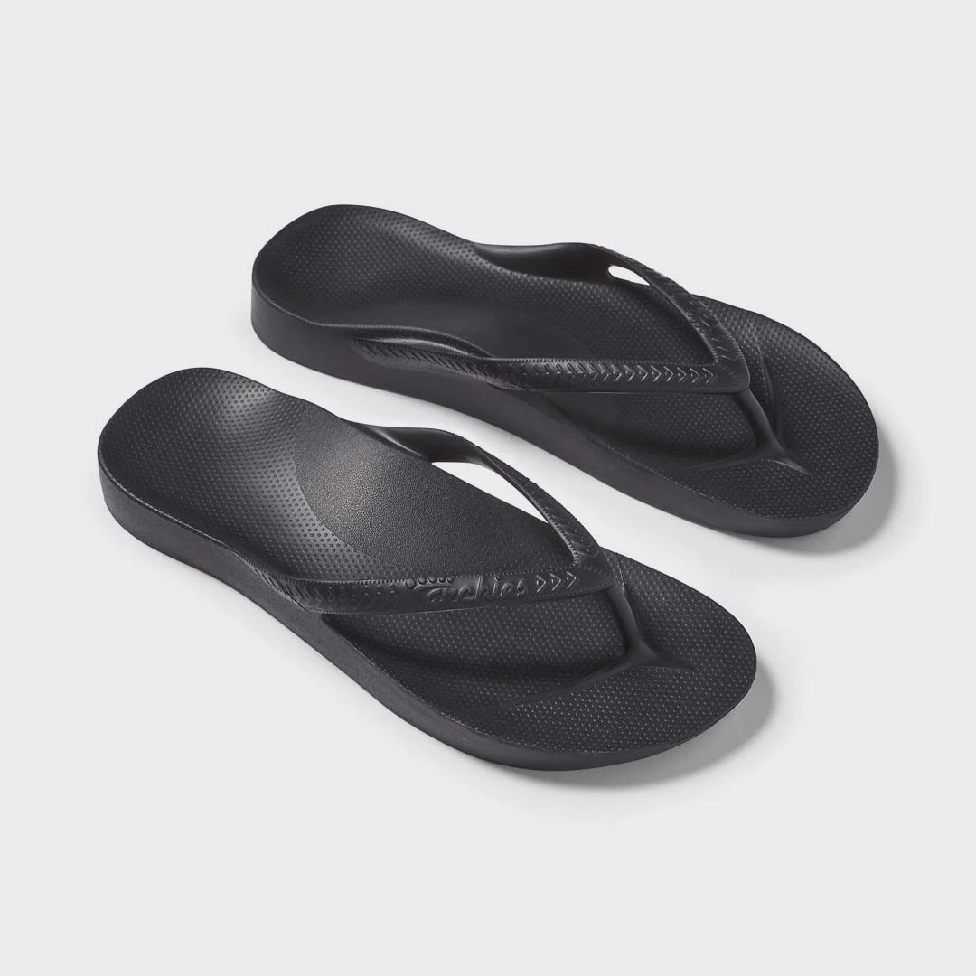 Archies Arch Support Thongs - Black (6966176743501)