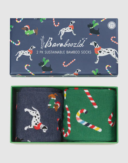 Mens Bamboozld Candy Hounds 2pk Sock Gift Box (6931565903949)