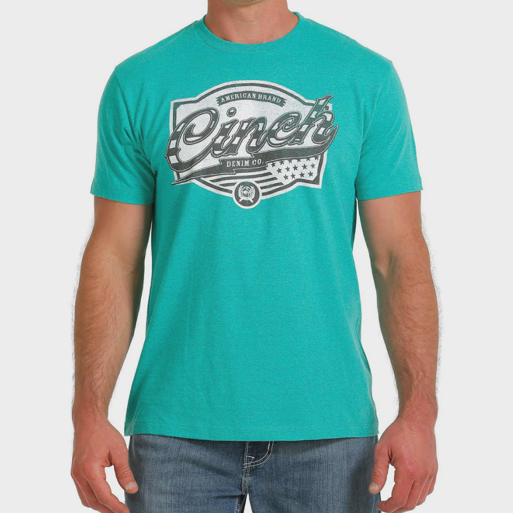 Mens Cinch American Brand Turquoise Tee Tshirt (6924211781709)