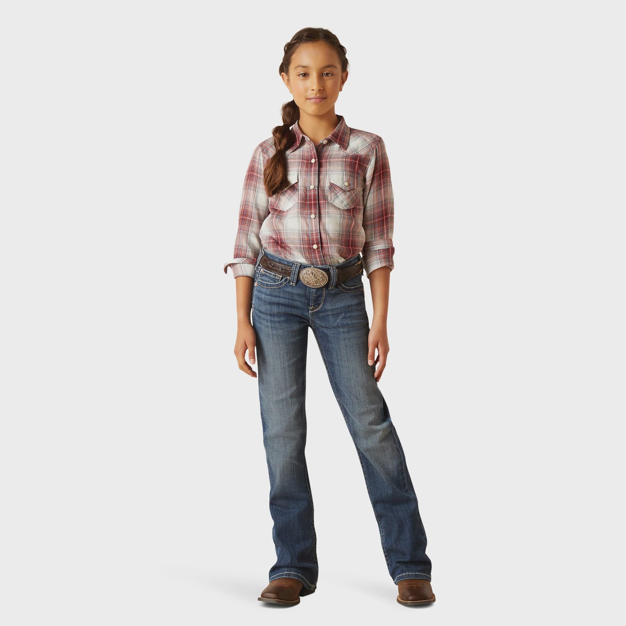 Girls Ariat REAL Boot Cut Jean - Everlee Chill Blue (7012065706061)