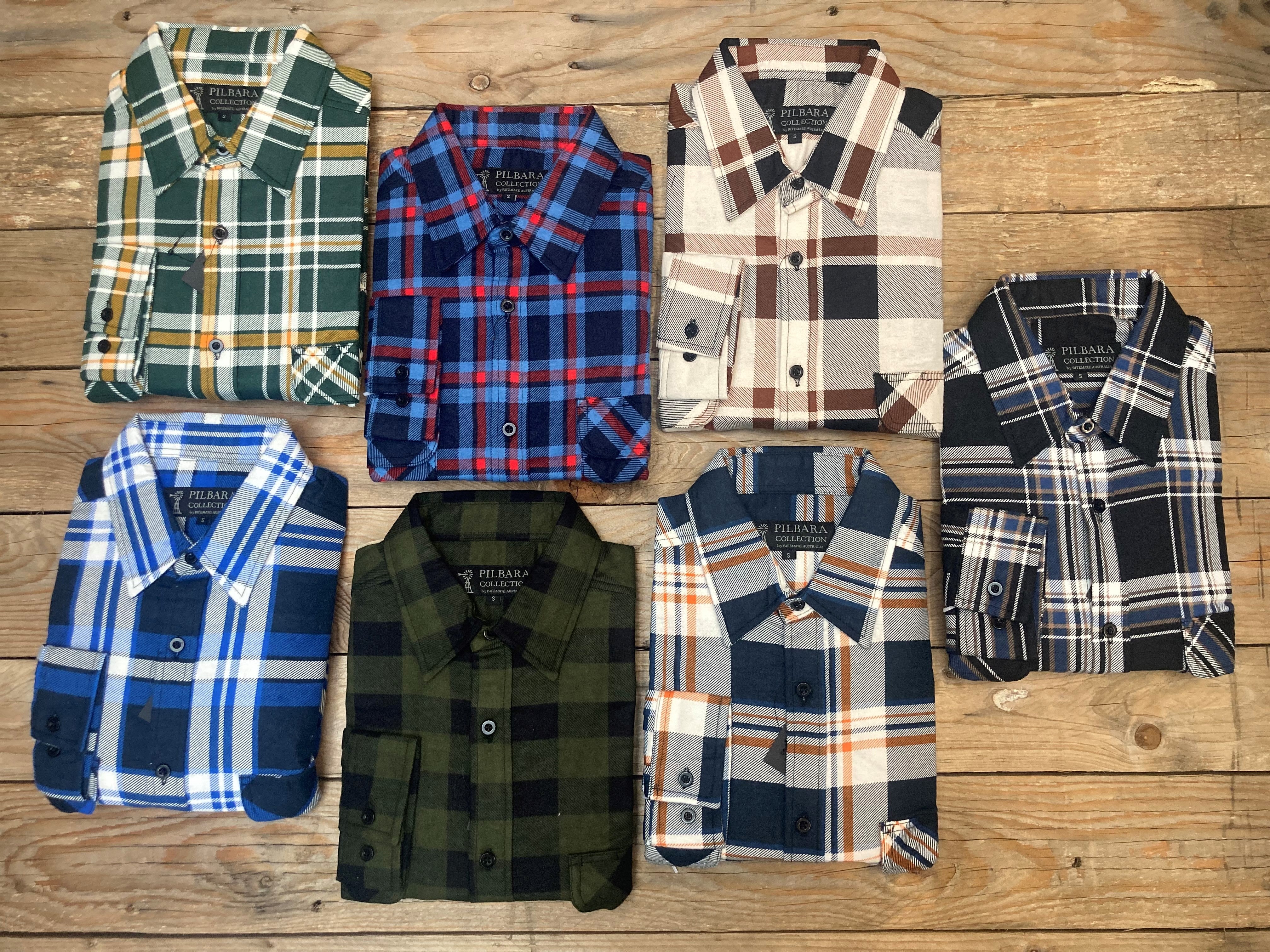 Mens Pilbara Flannelette Open Front Shirt L/S (4628942422093)