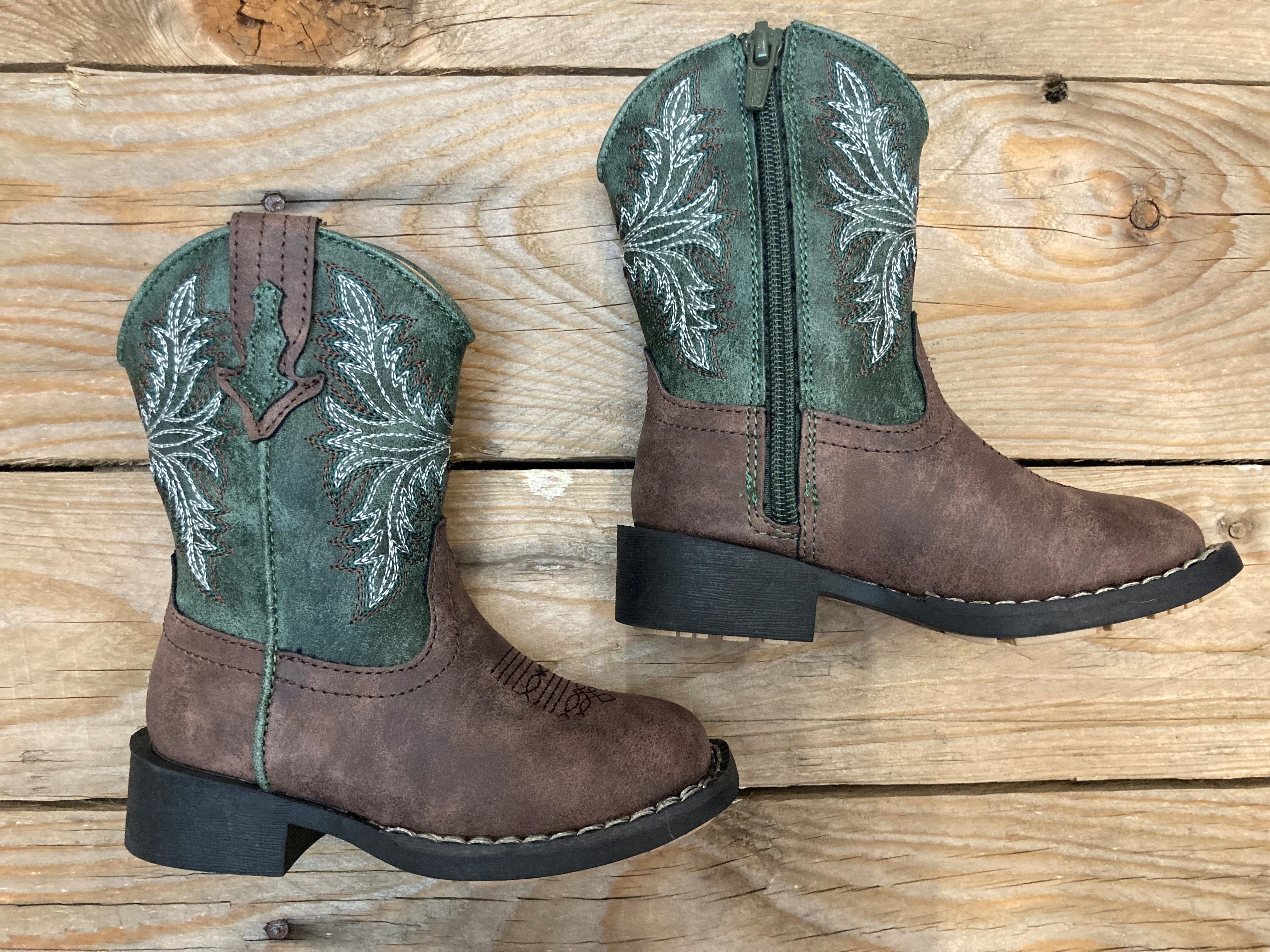 Toddler Roper Jed Brown / Green Boot (6857133391949)