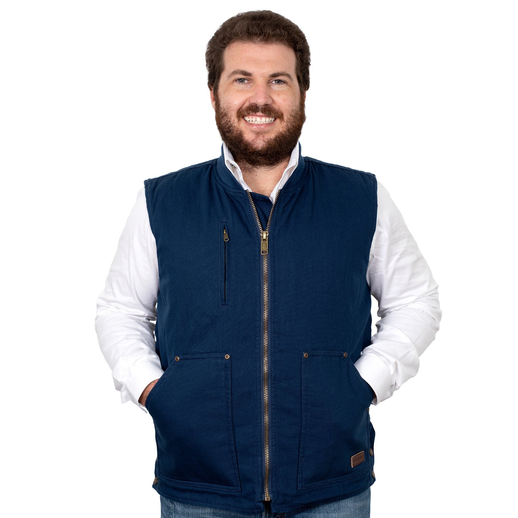 Mens Just Country Diamantina Vest - Navy (6862980612173)