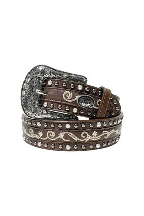 Womens Pure Western Lacey Belt - Dark Tan (6895087910989)