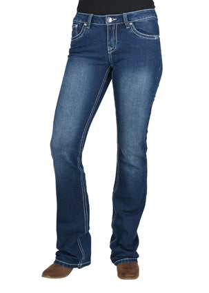 Womens Pure Western Bettina Relaxed Rider Bootcut Denim Jean 36 Leg (6809299681357)