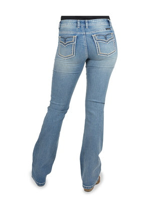 Womens Pure Western Veronica Mid Rise Bootcut Denim Jean 34 Leg (6756831526989)