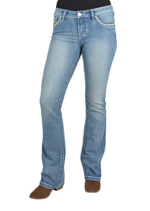 Womens Pure Western Veronica Mid Rise Bootcut Denim Jean 34 Leg (6756831526989)