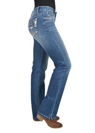 Womens Pure Western Maryanne Mid rise Straight Denim Jean 34 Leg (6756831494221)