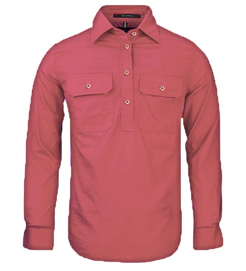 Womens Pilbara L/S Half Button Workshirt - Canyon (6969330663501)
