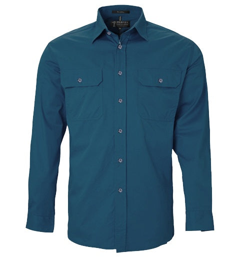 Mens Pilbara L/S Full Button Workshirt - Diesel (6884590747725)