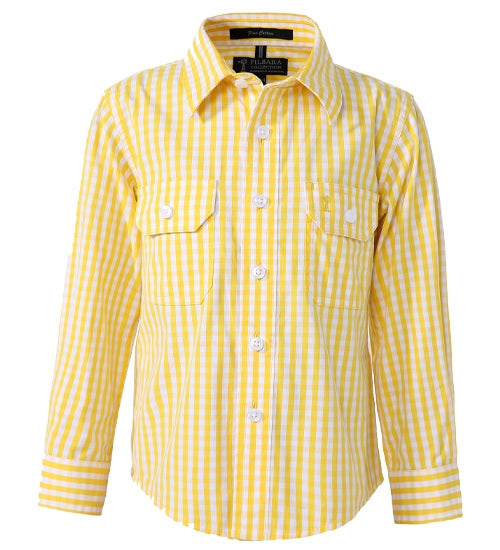 Kids Pilbara Long Sleeve Check Shirt- Pink or Navy (4817466064973)