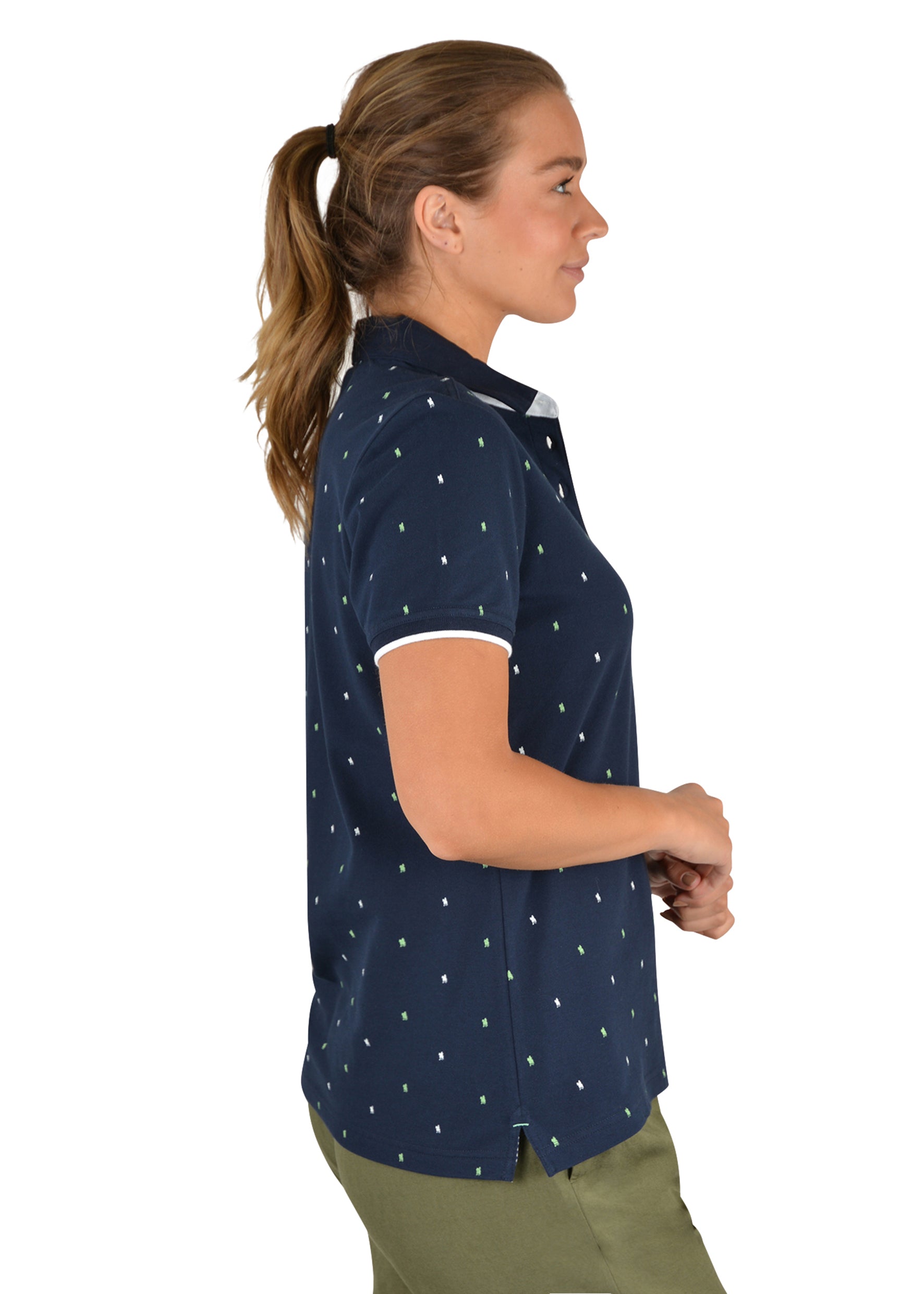 Womens Thomas Cook Cindy Polo Shirt - Mint/Navy (6785481900109)