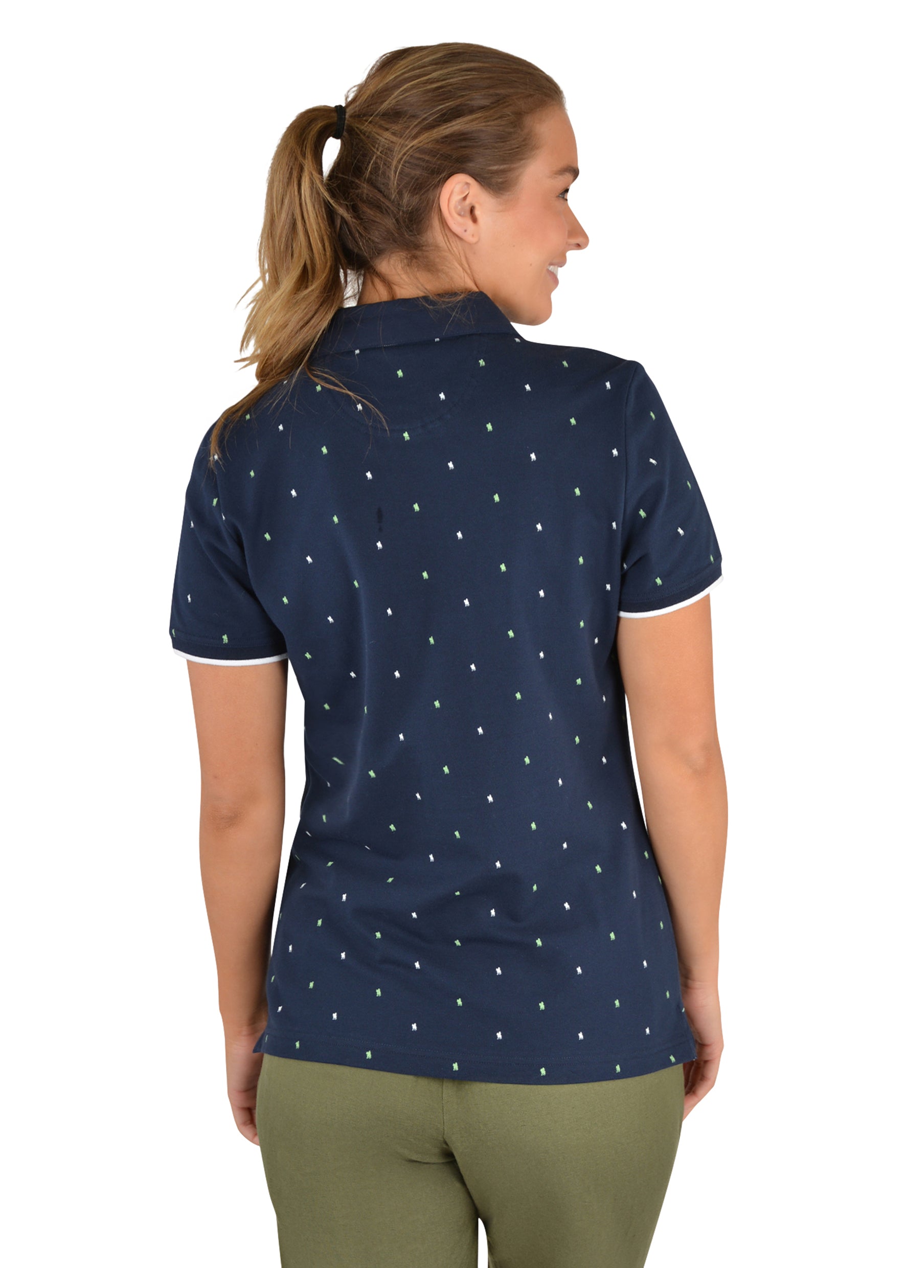 Womens Thomas Cook Cindy Polo Shirt - Mint/Navy (6785481900109)