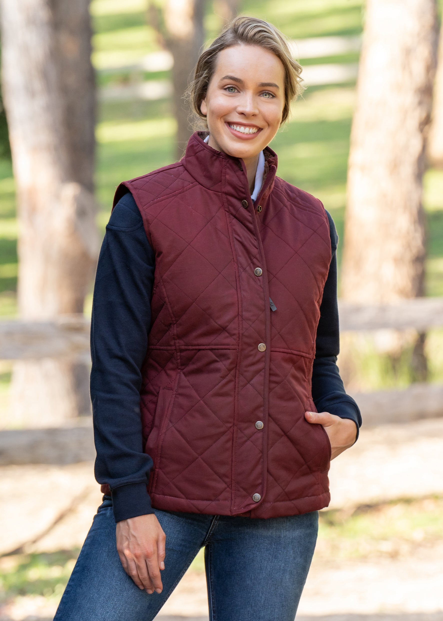 Womens Thomas Cook Hazelbrooke Oilskin Vest (6740161396813)