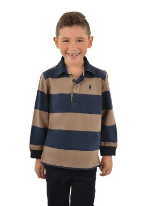 Boys Kids Thomas Cook Steve Striped Rugby Shirt (6854762758221)