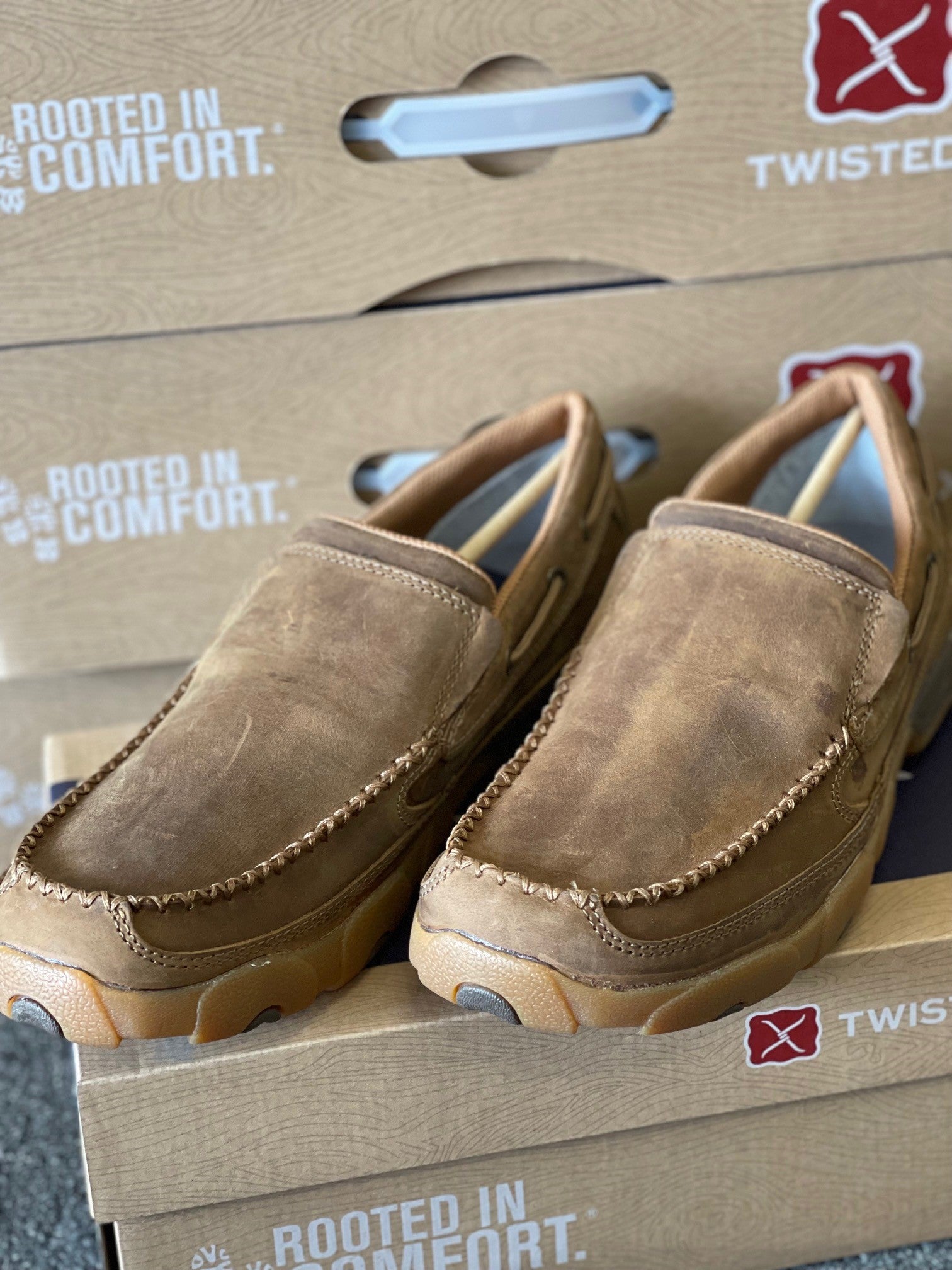 Mens Twisted X Casual Driving Moc - Slip on Shoe Tan (6831866445901)