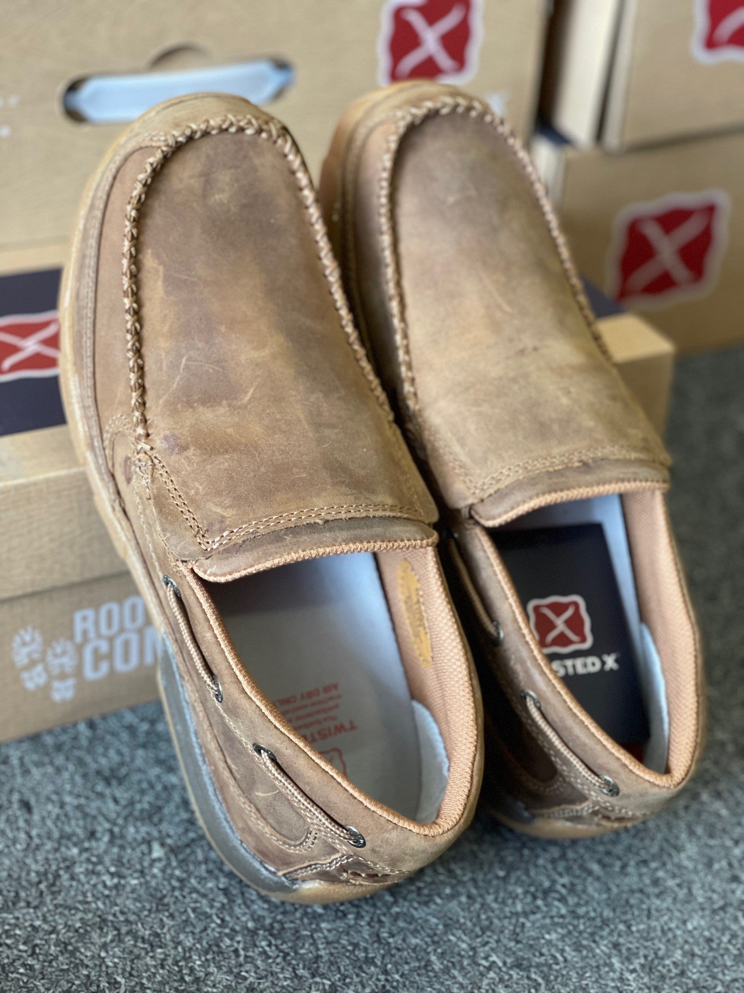 Mens Twisted X Casual Driving Moc - Slip on Shoe Tan (6831866445901)