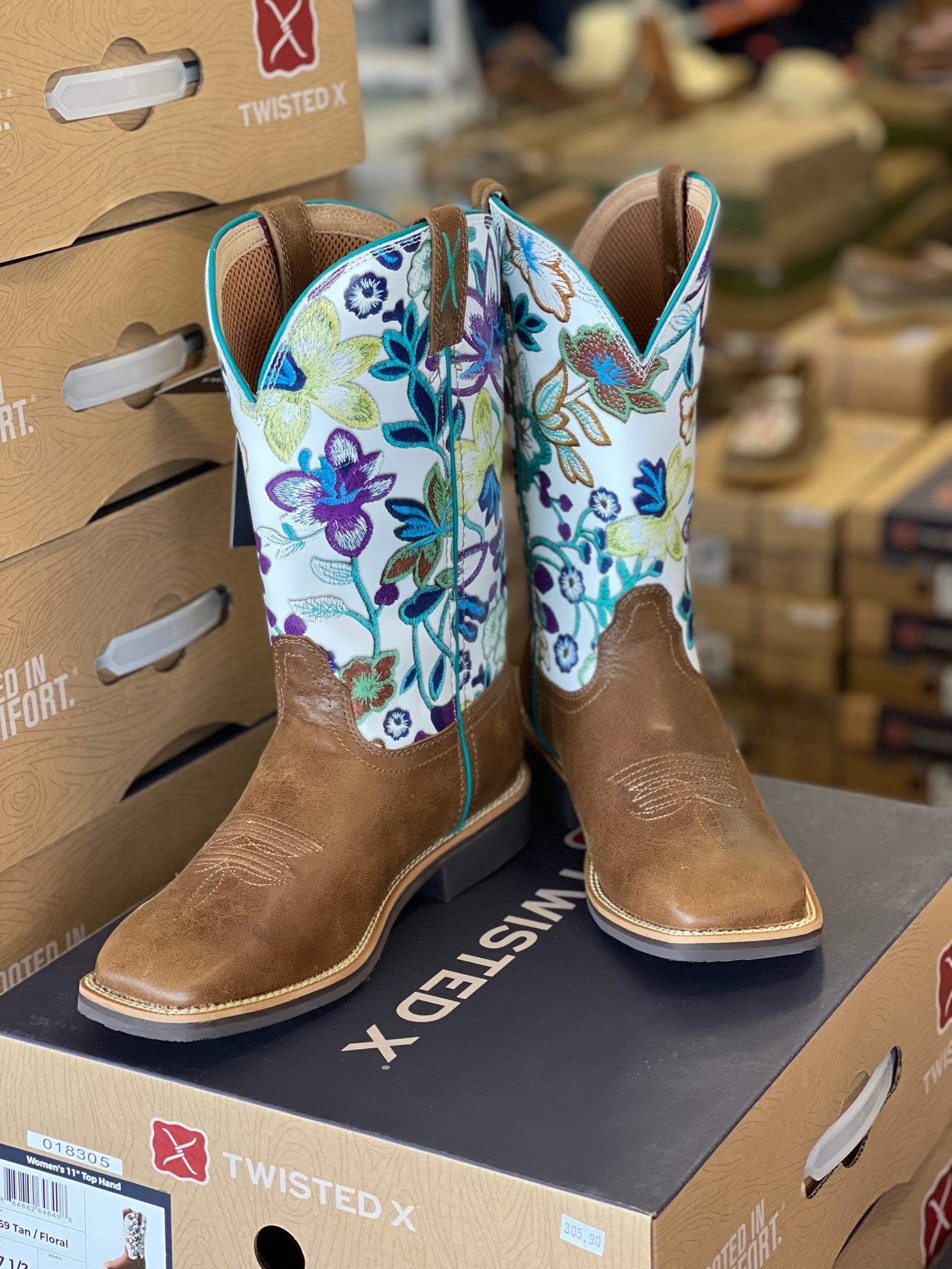 Womens Twisted X Top Hand - Tan/Floral (6831867068493)