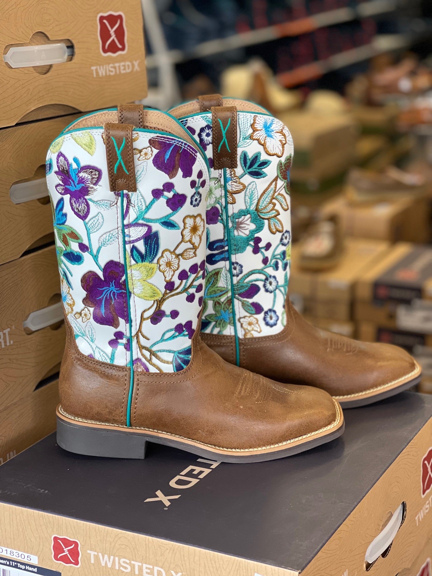 Womens Twisted X Top Hand - Tan/Floral (6831867068493)