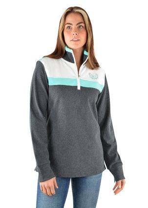 Womens Wrangler Harriet Rugby - Charcoal / Aqua (6853271322701)