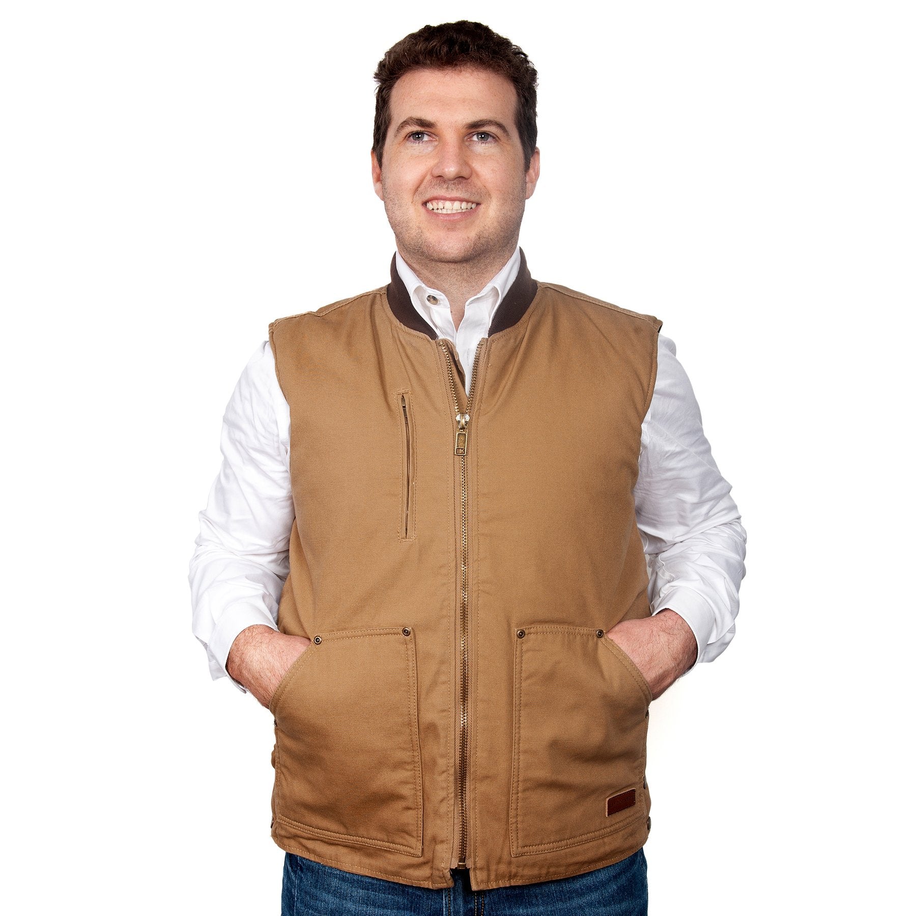 Mens Just Country Diamantina Vest- Khaki (6611860553805)