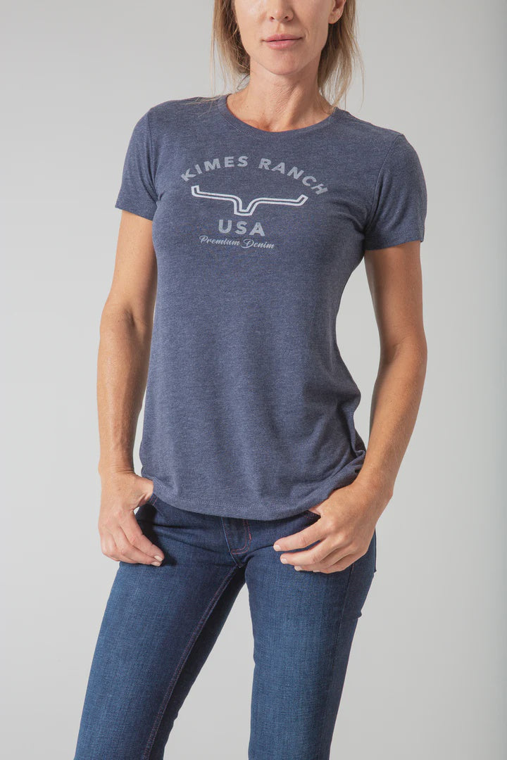 Ladies Kimes Ranch Arch Tee Tshirt - Vintage Navy (6854737264717)