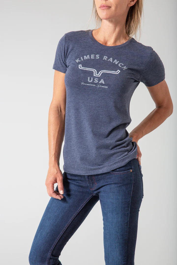 Ladies Kimes Ranch Arch Tee Tshirt - Vintage Navy (6854737264717)