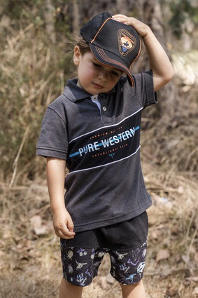 Boys Pure Western Benny Board Shorts - Black (6895073820749)