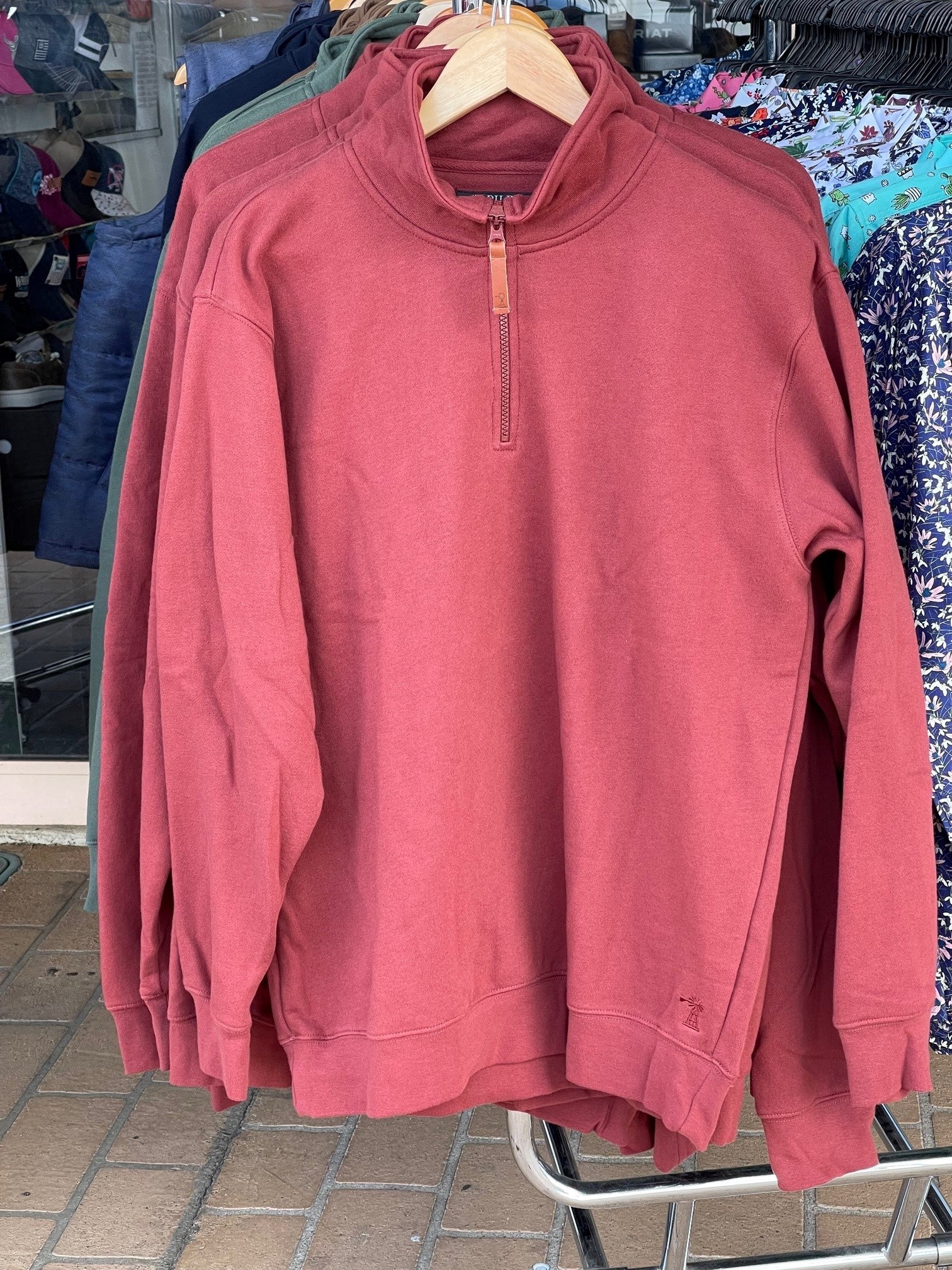 Mens Pilbara Classic Zipper Pullover Bourbon (6732168036429)