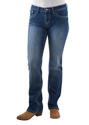 Womens Pure Western Camila Straight Leg Jean 34 Leg (6680885690445)