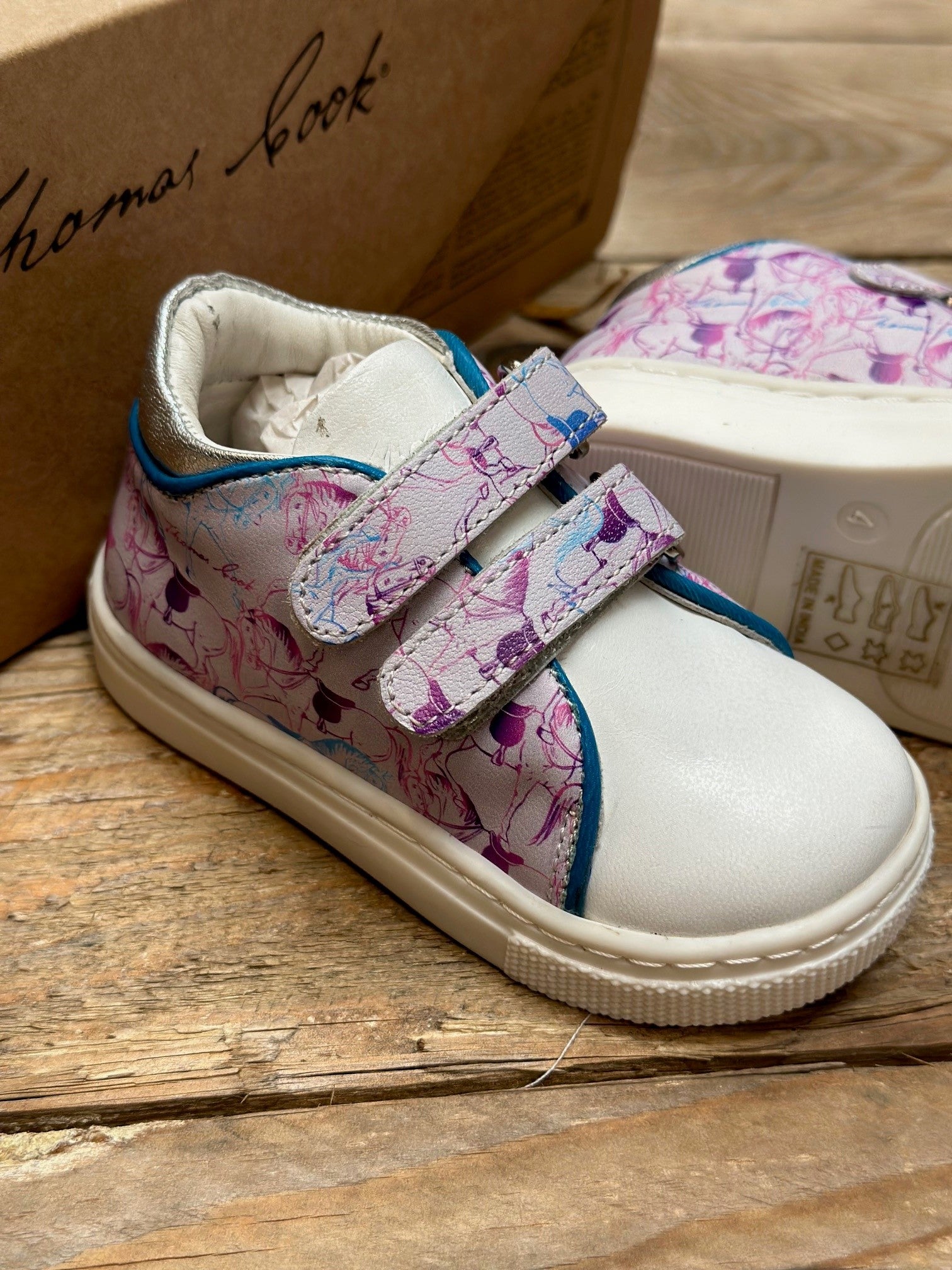 Infant Thomas Cook Capella Velcroshoe -White Horse (6862966095949)