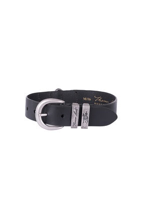 Thomas Cook Twin Keeper Leather Collar - Choc or Black (6894474362957)