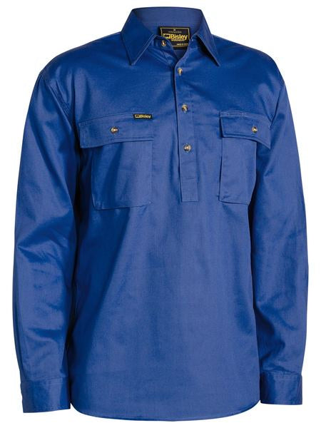 Mens Bisley Closed Front Cotton Drill L/S Workshirt (6723389423693)
