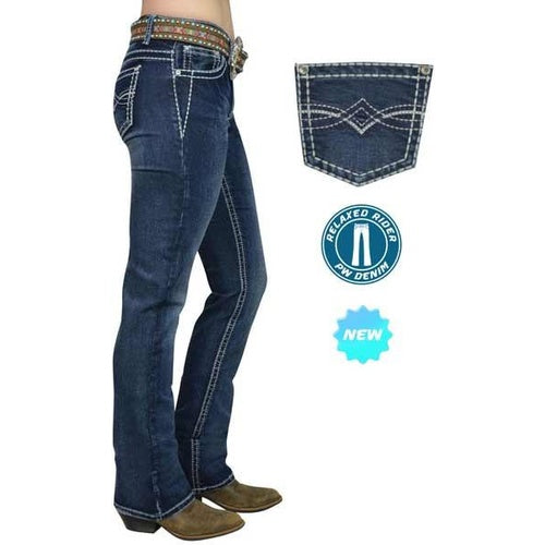 Womens Pure Western Dakota Relaxed Rider Jean 36 leg (3750498795597)