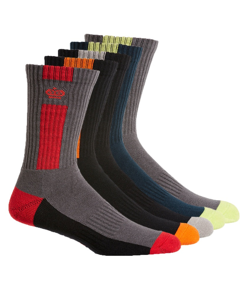 Mens 5 Pack Crew Sock- Black or multi (6620982476877)